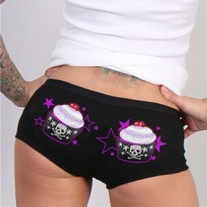 Cupcake Skull Short Shorts
